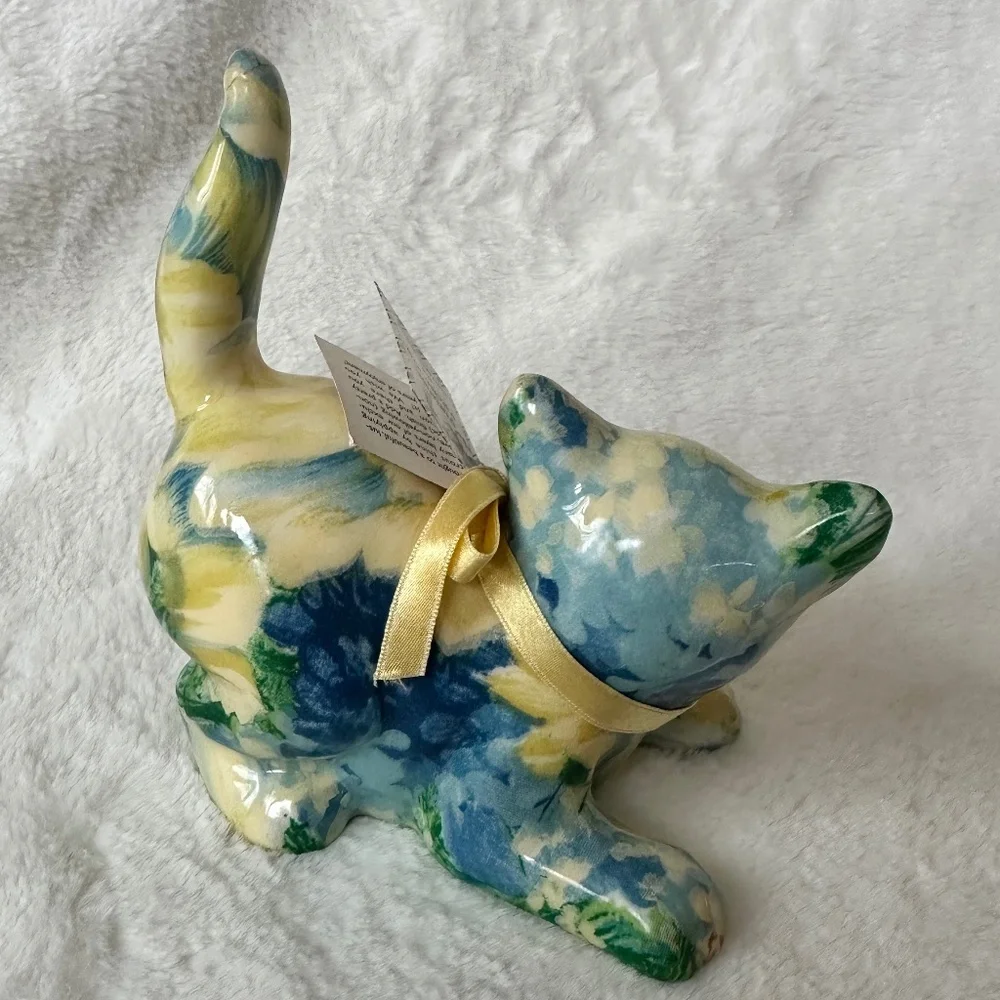 Vintage original Porcelain Patchworks Playing Kitten by Joan Baker Designs